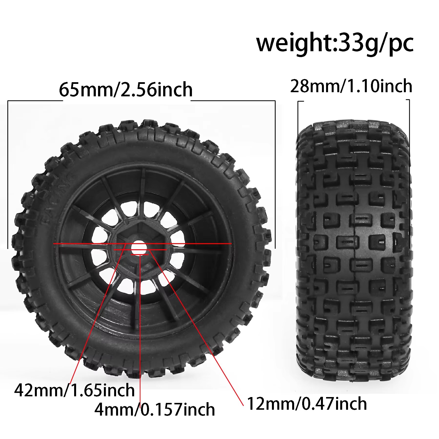 Rc 4 65mm rubber tires Tyre 12 - Impact Driver Cordless incelemesi ve fiyatı