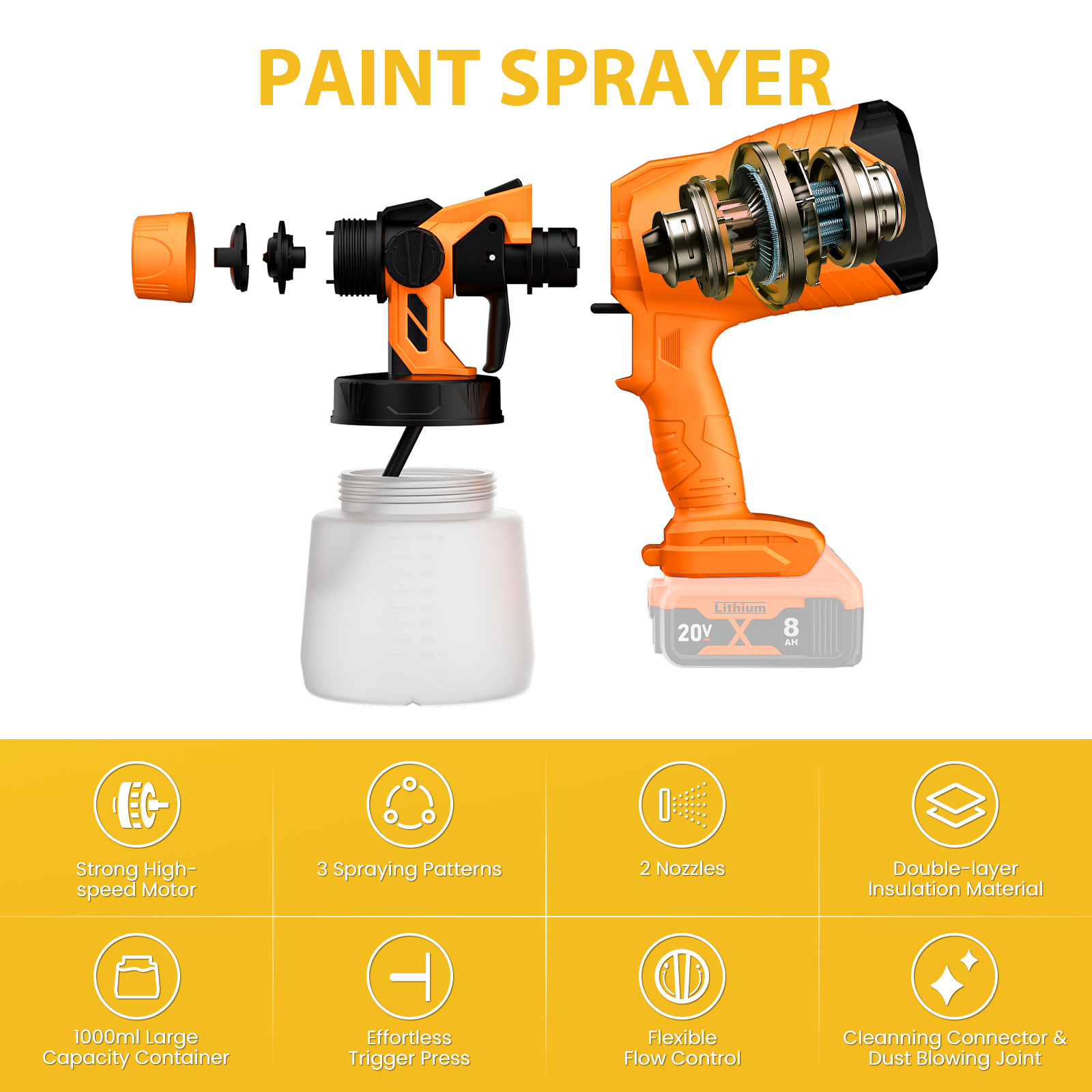 1000ML Electric Spray Gun For  - Power Tools For Windows incelemesi ve fiyatı